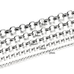 Semitree 2 Meters Stainless Steel BL Chains O Bulk Link Chain DIY Pendant Necklace Jewelry Findings Bracelets Making Accessories