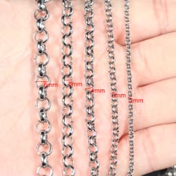 Semitree 2 Meters Stainless Steel BL Chains O Bulk Link Chain DIY Pendant Necklace Jewelry Findings Bracelets Making Accessories