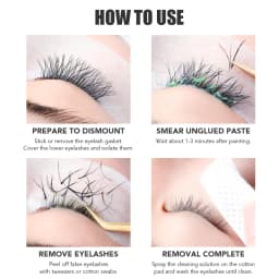 NATUAHANA Eyelash Glue Remover Cream Fast-Acting Lash Extension Adhesive Remover Painless Professional Salon Makeup Tools
