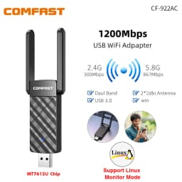 COMFAST 1200M MT7612U USB WiFi Dual Band 5G/ 2.4G Wifi Adapter Antenna Dongle LAN Adaptador Windows /Linux Desktop/Laptop/PC