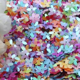 Matte White Transparent Crystal 10mm Five-finger Flower Sequins Paillettes Sewing Wedding Craft Women Garments Accessories 10g