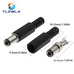 10PCS DC Power Plug 5.5*2.1mm 5.5* 2.5mm 3.5*1.35mm 6.3*3.0mm Adapter Connector Plug 2.5X0.7MM