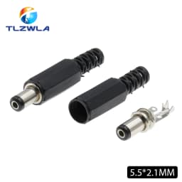 10PCS DC Power Plug 5.5*2.1mm 5.5* 2.5mm 3.5*1.35mm 6.3*3.0mm Adapter Connector Plug 2.5X0.7MM