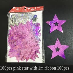 100pcs Bling Shiny Star Paperboard Cards Balloons Pendant Ribbon Wedding Balloon Decoration Party ballon accessiories Supplies