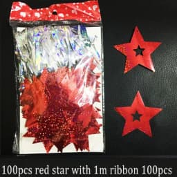 100pcs Bling Shiny Star Paperboard Cards Balloons Pendant Ribbon Wedding Balloon Decoration Party ballon accessiories Supplies