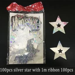 100pcs Bling Shiny Star Paperboard Cards Balloons Pendant Ribbon Wedding Balloon Decoration Party ballon accessiories Supplies
