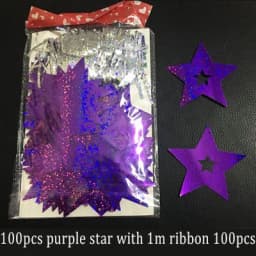 100pcs Bling Shiny Star Paperboard Cards Balloons Pendant Ribbon Wedding Balloon Decoration Party ballon accessiories Supplies