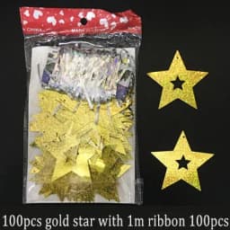 100pcs Bling Shiny Star Paperboard Cards Balloons Pendant Ribbon Wedding Balloon Decoration Party ballon accessiories Supplies