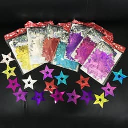100pcs Bling Shiny Star Paperboard Cards Balloons Pendant Ribbon Wedding Balloon Decoration Party ballon accessiories Supplies