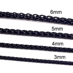 1 Piece Width 3mm/4mm/5mm/6mm Black Color Keel Link Chain Necklace For Men Women Stainless Steel Chain Necklace
