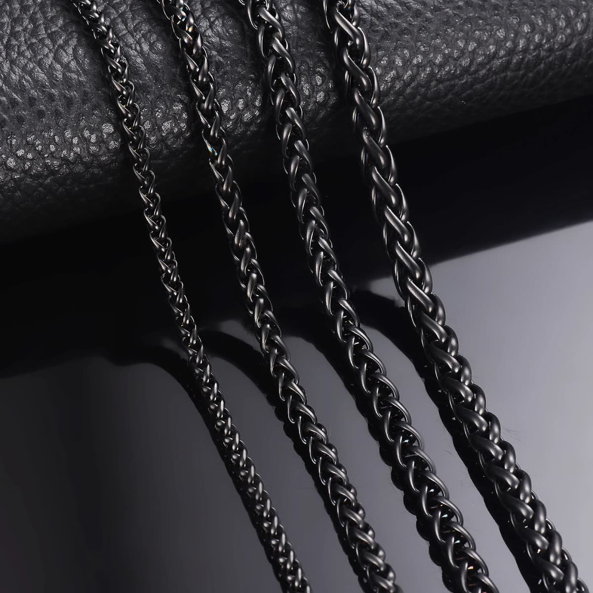 1 Piece Width 3mm/4mm/5mm/6mm Black Color Keel Link Chain Necklace For Men Women Stainless Steel Chain Necklace