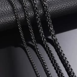 1 Piece Width 3mm/4mm/5mm/6mm Black Color Keel Link Chain Necklace For Men Women Stainless Steel Chain Necklace
