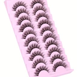 3Boxes(30Pairs) Fluffy False Eyelashes Wispy Lashes 3D Volume Strip Lashes D Curl Fake Eyelashes with Clear Band Eye Lashes
