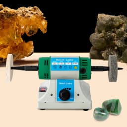 320W AC Polisher Machine Adjustable Variable Speed Multi-function Jewelry Rock Polishing Buffer Bench Lathe with 2 Cloth Wheels