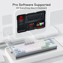 Redragon K631 Gery 65% Wired RGB Gaming Keyboard, 68 Keys Hot-Swappable Compact Mechanical Keyboard
