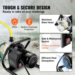 SucceBuy Shallow Well Pump 1.1 HP 115V 978GPH 131ft Height 69.6psi Max Pressure Portable Sprinkler Booster Jet Pumps Irrigation