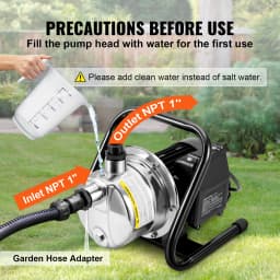 SucceBuy Shallow Well Pump 1.1 HP 115V 978GPH 131ft Height 69.6psi Max Pressure Portable Sprinkler Booster Jet Pumps Irrigation