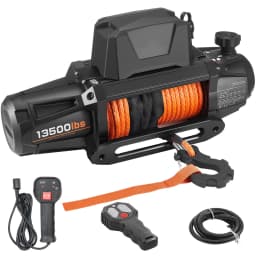 SucceBuy 13500LBS 12V Electric Winch Synthetic Tow Rope Car Winch 28M Lifting Hoist for 4X4 Car Trailer ATV Truck Off Road Boat