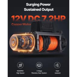 SucceBuy 13500LBS 12V Electric Winch Synthetic Tow Rope Car Winch 28M Lifting Hoist for 4X4 Car Trailer ATV Truck Off Road Boat