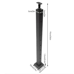 Cable Railing Post 30°Drilled Stair Post Adjustable Top Angle Line Post Top Mount StainlessSteel Finish Wood Concrete Level Deck