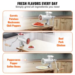 SucceBuy Manual Meat Grinder Heavy Duty Cast Iron Hand Meat Grinder Steel Table Clamp Meat Mincer Sausage Maker 1 Cutting Blade