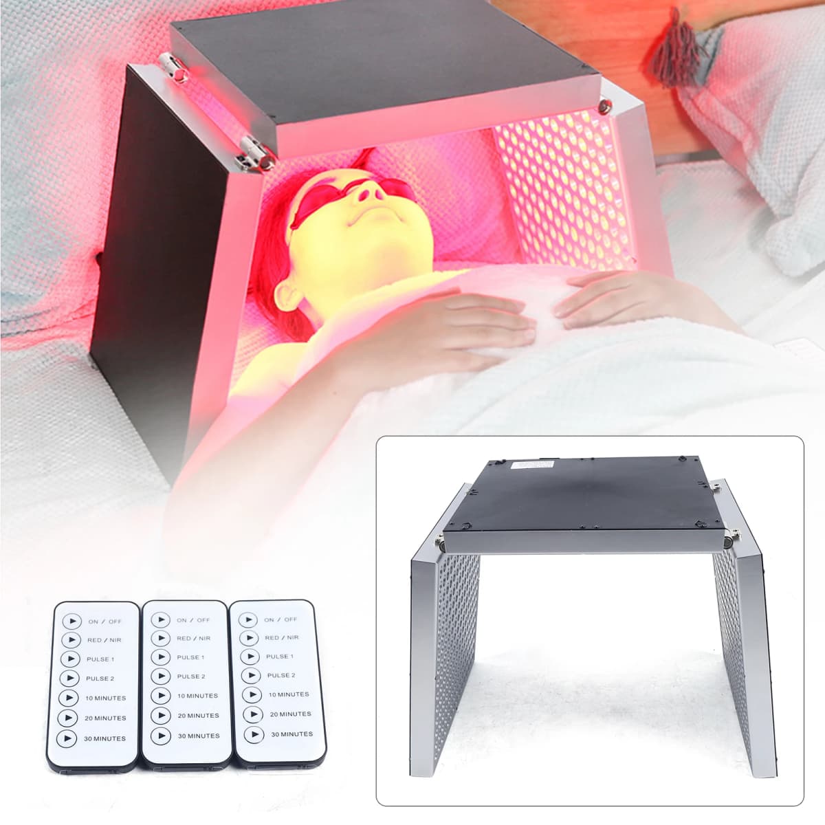 Red Light Treatment Equipment 110V Near Infrared Lamp Treatment Equipment Foldable Full Body LED Face Anti Wrinkle Treatment