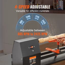 SucceBuy Benchtop Wood Lathe 10in x 18in / 14in x 40in US-120V Power Wood Turning Lathe Machine Variable Speeds for Woodworking