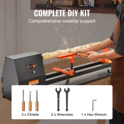SucceBuy Benchtop Wood Lathe 10in x 18in / 14in x 40in US-120V Power Wood Turning Lathe Machine Variable Speeds for Woodworking