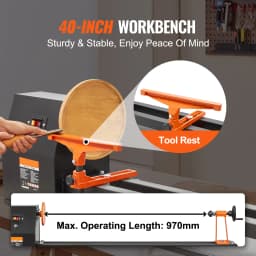SucceBuy Benchtop Wood Lathe 10in x 18in / 14in x 40in US-120V Power Wood Turning Lathe Machine Variable Speeds for Woodworking