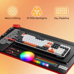 Redragon K689 PRO Wireless Gasket RGB Mechanical Gaming Keyboard 108 Keys 4 Extra Hotkeys Upgraded Hot-Swappable Keyboard