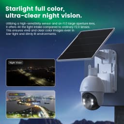 8MP 2K HD solar camera PTZ outdoor night vision security 4G SIM network camera with solar panel charging iCSee human detection