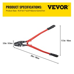 SucceBuy 24/30Inch Wire Rope Swager Crimper Tool Insulated Handle Aluminum Copper Cable Fishing Sleeves Cutter Crimping Pliers