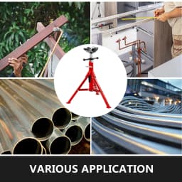 SucceBuy Pipe Holding Stand V-Head 1107A 1107C 1107 w/ 2/4 Ball Transfer Folding Tripod Pipeworking Supporting Clamped Tool