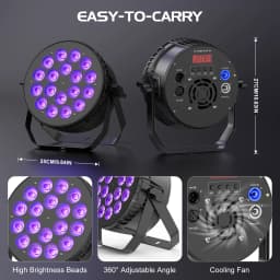 U'King 4PCS 18X8W RGBW LED Par Light DMX512 Disco Light 4IN1 LED Stage Light Effect DJ Equipment for Wedding Bar KTV Party