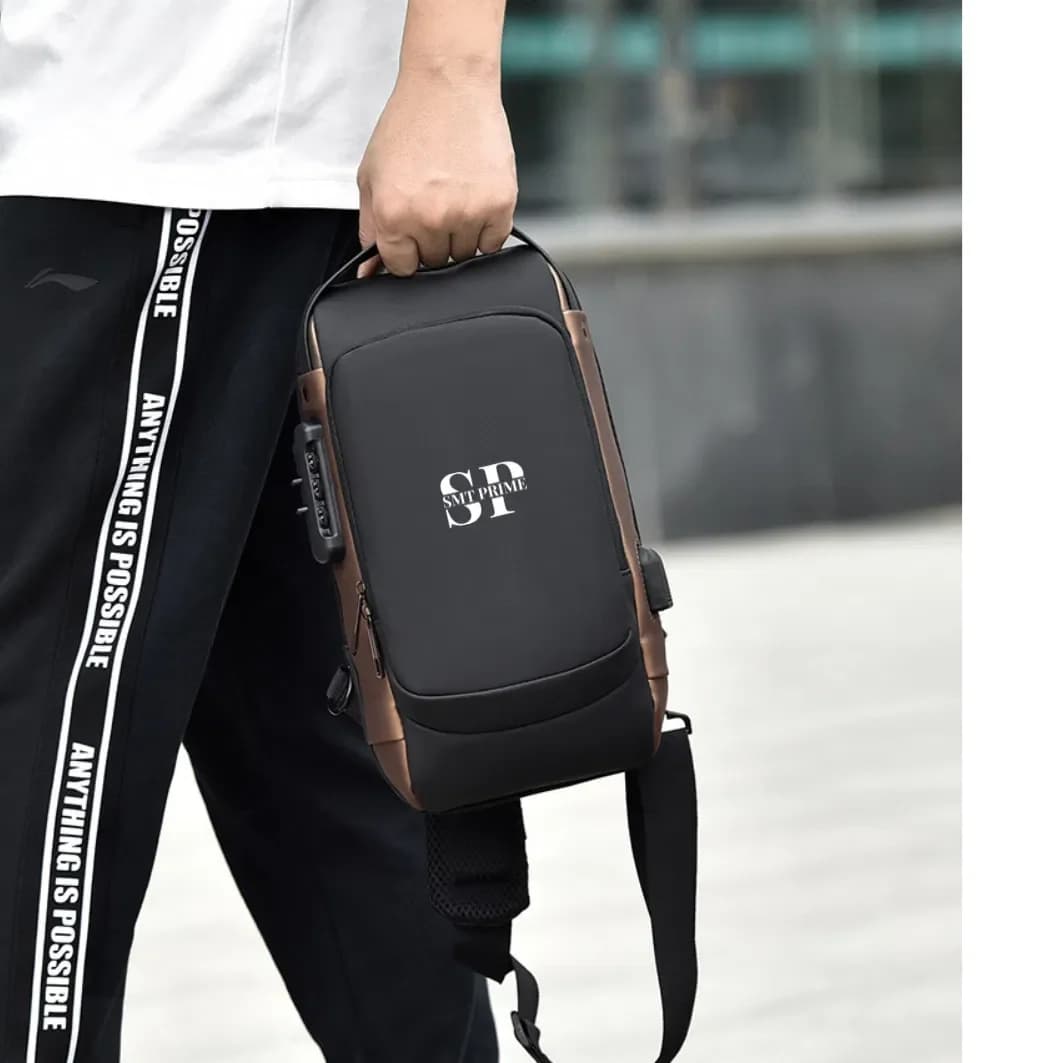 Sling Backpack Anti-theft Crossbody Chest Sling Bag Shoulder Black Daypack Fanny Pack for Women Men