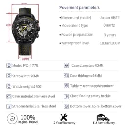 PAGANI DESIGN 2025 New Moon Dark Men's Watches Luxury Quartz Watch Men Skeleton Sport Chronograph AR Sapphire glass Wrist Watch