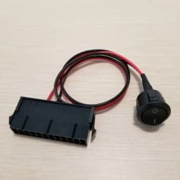 PC Server ATX PSU 24Pin Female Socket Starter Switch Button Power Cable 18AWG Self-Lock Boat Shape 50cm Red Indicator Light