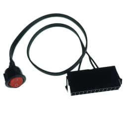 PC Server ATX PSU 24Pin Female Socket Starter Switch Button Power Cable 18AWG Self-Lock Boat Shape 50cm Red Indicator Light