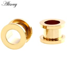 1pc 2mm-25mm Stainless Steel Ear Plugs Tunnels Rose Gold Color Screwed Earrings Expander Earlet Gauges Body Piercings Jewelry