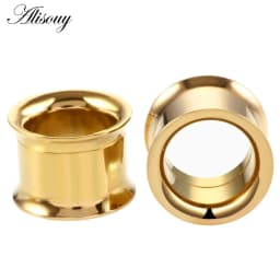 1pc 2mm-25mm Stainless Steel Ear Plugs Tunnels Rose Gold Color Screwed Earrings Expander Earlet Gauges Body Piercings Jewelry