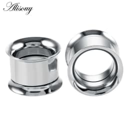 1pc 2mm-25mm Stainless Steel Ear Plugs Tunnels Rose Gold Color Screwed Earrings Expander Earlet Gauges Body Piercings Jewelry