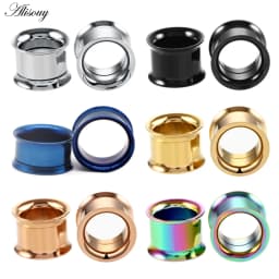 1pc 2mm-25mm Stainless Steel Ear Plugs Tunnels Rose Gold Color Screwed Earrings Expander Earlet Gauges Body Piercings Jewelry