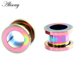 1pc 2mm-25mm Stainless Steel Ear Plugs Tunnels Rose Gold Color Screwed Earrings Expander Earlet Gauges Body Piercings Jewelry