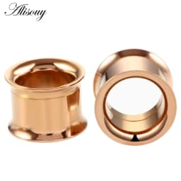 1pc 2mm-25mm Stainless Steel Ear Plugs Tunnels Rose Gold Color Screwed Earrings Expander Earlet Gauges Body Piercings Jewelry