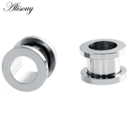 1pc 2mm-25mm Stainless Steel Ear Plugs Tunnels Rose Gold Color Screwed Earrings Expander Earlet Gauges Body Piercings Jewelry