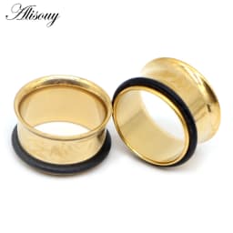 1pc 2mm-25mm Stainless Steel Ear Plugs Tunnels Rose Gold Color Screwed Earrings Expander Earlet Gauges Body Piercings Jewelry