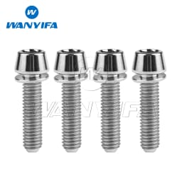 Wanyifa Titanium Bolt M5/M6x16 18 20 25mm Tapered Head with Washer Allen Key Screw for Bike Disc Break Calipe 4pcs