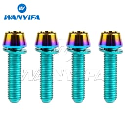 Wanyifa Titanium Bolt M5/M6x16 18 20 25mm Tapered Head with Washer Allen Key Screw for Bike Disc Break Calipe 4pcs