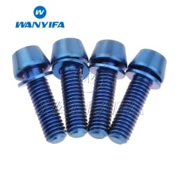 Wanyifa Titanium Bolt M5/M6x16 18 20 25mm Tapered Head with Washer Allen Key Screw for Bike Disc Break Calipe 4pcs