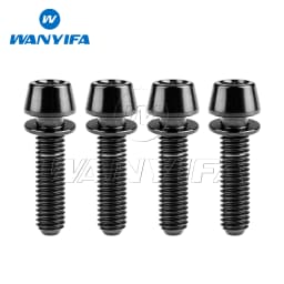 Wanyifa Titanium Bolt M5/M6x16 18 20 25mm Tapered Head with Washer Allen Key Screw for Bike Disc Break Calipe 4pcs